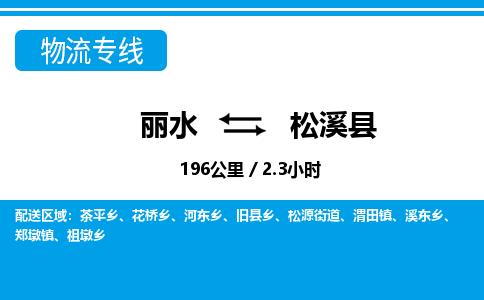麗水到松溪縣物流專(zhuān)線(xiàn)-麗水至松溪縣貨運(yùn)公司