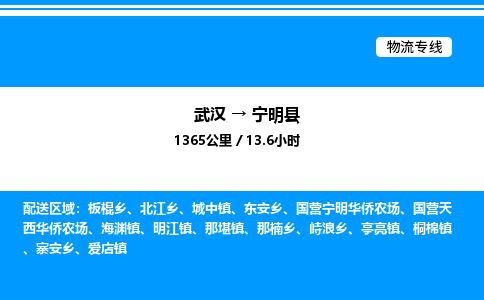 武漢到寧明縣物流專線-武漢至寧明縣貨運公司