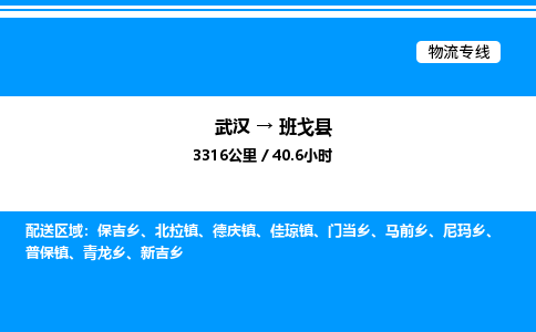 武漢到班戈縣物流專(zhuān)線(xiàn)-武漢至班戈縣貨運(yùn)公司