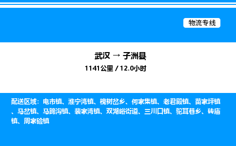 武漢到子洲縣物流專(zhuān)線(xiàn)-武漢至子洲縣貨運(yùn)公司